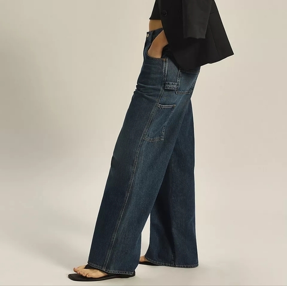 AGOLDE Magda High Waist Wide Leg Carpenter Jeans in Darkness size 23 NWT - Picture 1 of 13